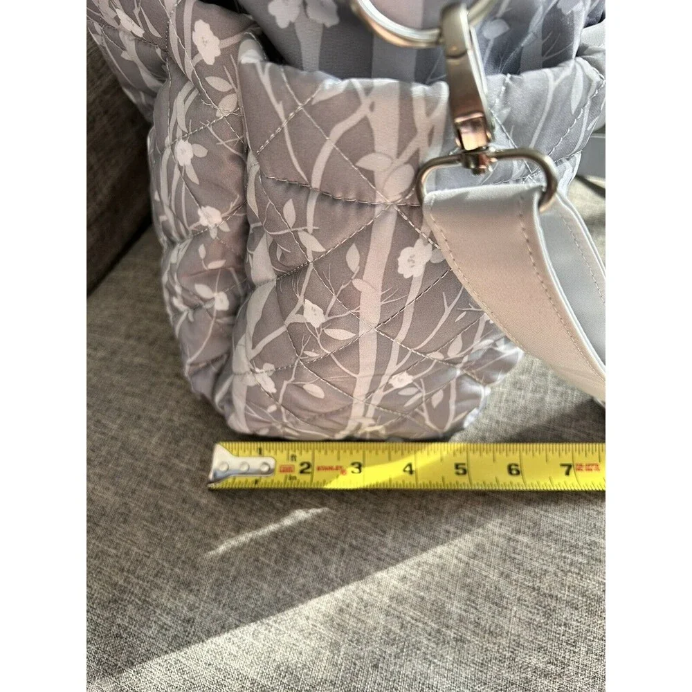 Laura Ashley Baby Gray Floral Diaper Bag Tote Changing Pad Pockets